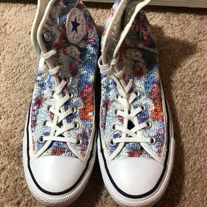 floral converse hightops